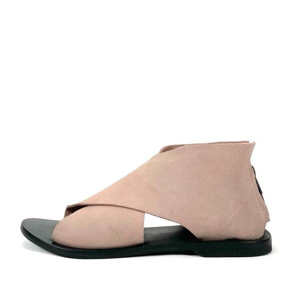 Anthropologie Shoes - Minimalist Luxury Suede Sandals Womens 8.5 Blush Pink Lagenlook Cross Wrap Flats